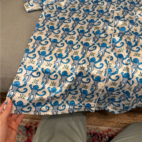 Blue Monkey Print Pajama Set - Picture 2 of 7
